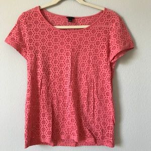 Ann Taylor l Laser cut floral short sleeve